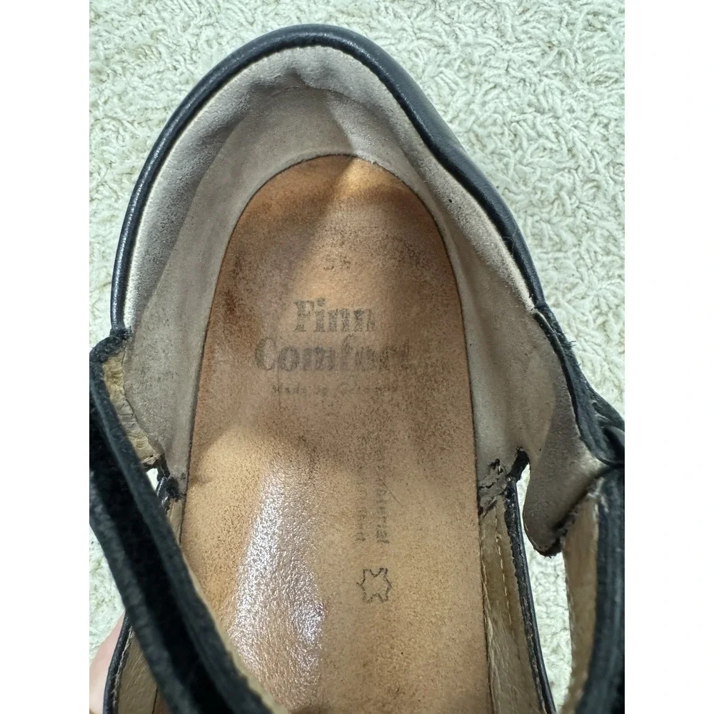 Finn‎ Comfort Women's Black Leather Mary Jane Shoes Size 8 Support Classic Retro